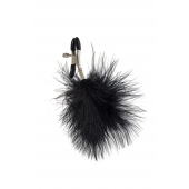 Зажимы на соски с черным пухом Euphoric - Lola Games - купить с доставкой в Кисловодске