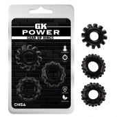 Набор из 3 черных эрекционных колец Gear Up Rings - Chisa - в Кисловодске купить с доставкой