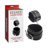 Черные оковы на ноги Obey Me Leather Ankle Cuffs - Chisa - купить с доставкой в Кисловодске