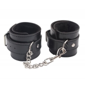 Черные оковы на ноги Obey Me Leather Ankle Cuffs - Chisa - купить с доставкой в Кисловодске