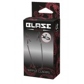Черные зажимы на соски на цепочке BLAZE DELUXE NIPPLE CLAMPS - Dream Toys - купить с доставкой в Кисловодске