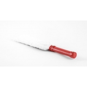 Красно-белая двустороння шлепалка из натуральной кожи и меха - 35 см. - БДСМ Арсенал - купить с доставкой в Кисловодске