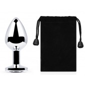 Серебристая анальная пробка с прозрачным стразом - 7,2 см. - Anal Jewelry Plug - купить с доставкой в Кисловодске