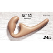 Бежевый безремневой страпон Seduction - 20,5 см. - Lola Games - купить с доставкой в Кисловодске