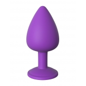 Фиолетовая анальная пробка со стразом Her Little Gem Large Plug - 9,5 см. - Pipedream - купить с доставкой в Кисловодске