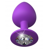 Фиолетовая анальная пробка со стразом Her Little Gem Large Plug - 9,5 см. - Pipedream - купить с доставкой в Кисловодске