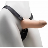 Пустотелый реалистичный фаллопротез на ремешках с заклепками - 17 см. - LOVETOY (А-Полимер) - купить с доставкой в Кисловодске