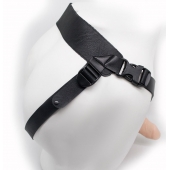 Пустотелый фаллопротез на ремешках с заклепками - 18 см. - LOVETOY (А-Полимер) - купить с доставкой в Кисловодске