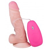Телесный вибромассажер на присоске с пультом - 17 см. - LOVETOY (А-Полимер)
