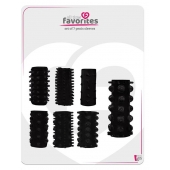 Набор из 7 черных насадок PENIS SLEEVES SET - Dream Toys - в Кисловодске купить с доставкой