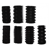 Набор из 7 черных насадок PENIS SLEEVES SET - Dream Toys - в Кисловодске купить с доставкой