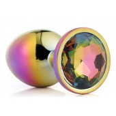 Голографическая анальная втулка с радужным кристаллом - 7,1 см. - Dream Toys - купить с доставкой в Кисловодске