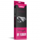 Серебристая плетка Struggle My Flogger с черной ручкой - 45 см. - Lovetoy - купить с доставкой в Кисловодске