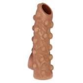 Телесная насадка с бугорками и открытой головкой Nude Sleeve L - 14 см. - KOKOS - в Кисловодске купить с доставкой