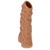 Телесная насадка с венками и открытой головкой Nude Sleeve M - 12 см. - KOKOS - в Кисловодске купить с доставкой