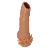 Телесная насадка с усиками и открытой головкой Nude Sleeve M - 12 см. - KOKOS - в Кисловодске купить с доставкой