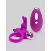Лиловое виброкольцо с пультом ДУ Remote Control Cock Ring - Happy Rabbit - в Кисловодске купить с доставкой