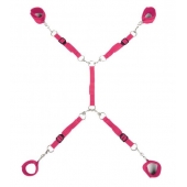 Ярко-розовый набор фиксаций на кровати Classic Bed Spreader - Lux Fetish - купить с доставкой в Кисловодске