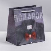 Ламинированный квадратный пакет «Мужской стиль» - 14 х 14 х 9 см. - Сима-Ленд - купить с доставкой в Кисловодске