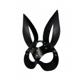 Черная кожаная маска зайки Miss Bunny - БДСМ Арсенал - купить с доставкой в Кисловодске