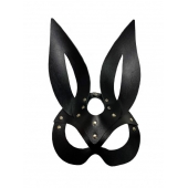Черная кожаная маска зайки Miss Bunny - БДСМ Арсенал - купить с доставкой в Кисловодске