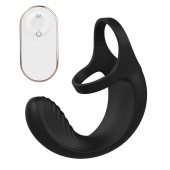 Черный анальный стимулятор с эрекционными кольцами Remote Couple Teaser - Dream Toys - в Кисловодске купить с доставкой