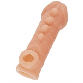 Телесная закрытая насадка с шишечками Cock Sleeve Size M - 15,6 см. - KOKOS - в Кисловодске купить с доставкой
