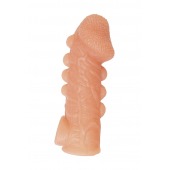 Телесная закрытая насадка с шишечками Cock Sleeve Size L - 17,6 см. - KOKOS - в Кисловодске купить с доставкой