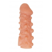 Телесная закрытая насадка с шариками Cock Sleeve Size L - 17,6 см. - KOKOS - в Кисловодске купить с доставкой