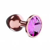 Пробка цвета розового золота с лиловым кристаллом Diamond Quartz Shine L - 8,3 см. - Lola Games - купить с доставкой в Кисловодске