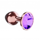 Пробка цвета розового золота с фиолетовым кристаллом Diamond Amethyst Shine L - 8,3 см. - Lola Games - купить с доставкой в Кисловодске