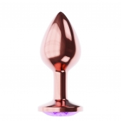 Пробка цвета розового золота с фиолетовым кристаллом Diamond Amethyst Shine L - 8,3 см. - Lola Games - купить с доставкой в Кисловодске