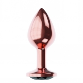 Пробка цвета розового золота с черным кристаллом Diamond Jet Shine L - 8,3 см. - Lola Games - купить с доставкой в Кисловодске