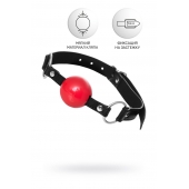 Красный кляп-шар на черных ремешках Anonymo - ToyFa - купить с доставкой в Кисловодске