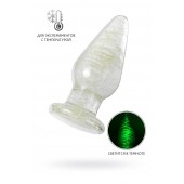 Прозрачная, светящаяся в темноте анальная втулка - 9,8 см. - Sexus