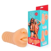 Телесный мастурбатор-ротик с высунутым язычком - Bior toys - в Кисловодске купить с доставкой