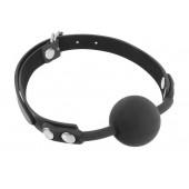 Черный силиконовый кляп-шарик на ремешках - Fetish Tentation - купить с доставкой в Кисловодске