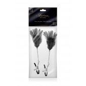 Зажимы для сосков с черными перьями Sweet Caress Feather Nipple Clumps - Sweet Caress - купить с доставкой в Кисловодске