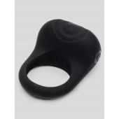 Черное эрекционное виброкольцо Sensation Rechargeable Vibrating Love Ring - Fifty Shades of Grey - в Кисловодске купить с доставкой