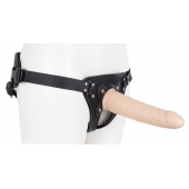 Пустотелый страпон Harness CLASSIC с бандажом - 19,5 см. - LOVETOY (А-Полимер) - купить с доставкой в Кисловодске