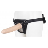 Пустотелый страпон Harness CLASSIC с бандажом - 19,5 см. - LOVETOY (А-Полимер) - купить с доставкой в Кисловодске