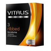 Ребристые презервативы VITALIS PREMIUM ribbed - 3 шт. - Vitalis - купить с доставкой в Кисловодске