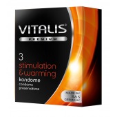 Презервативы VITALIS PREMIUM stimulation   warming с согревающим эффектом - 3 шт. - Vitalis - купить с доставкой в Кисловодске