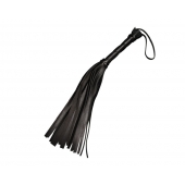 Чёрная кожаная плеть с 22 хвостами - 40 см. - Sitabella - купить с доставкой в Кисловодске