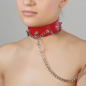 Красный ошейник из натуральной кожи - Sitabella - купить с доставкой в Кисловодске