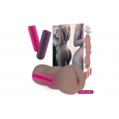 Коричневый вибромастурбатор-анус TONGGGO-Black Angel Auto - KOKOS - в Кисловодске купить с доставкой