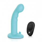 Голубая изогнутая насадка 6in Remote Control Ripple P-Spot G-Spot на черных трусиках - 16 см. - Pegasus - купить с доставкой в Кисловодске