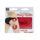 Металлические наручники с красной меховой опушкой METAL HANDCUFF WITH PLUSH RED - Dream Toys - купить с доставкой в Кисловодске