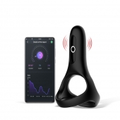 Черное виброкольцо Magic Motion Rise с подхватом мошонки - Magic Motion - в Кисловодске купить с доставкой
