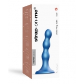 Голубая насадка Strap-On-Me Dildo Plug Balls size S - Strap-on-me - купить с доставкой в Кисловодске